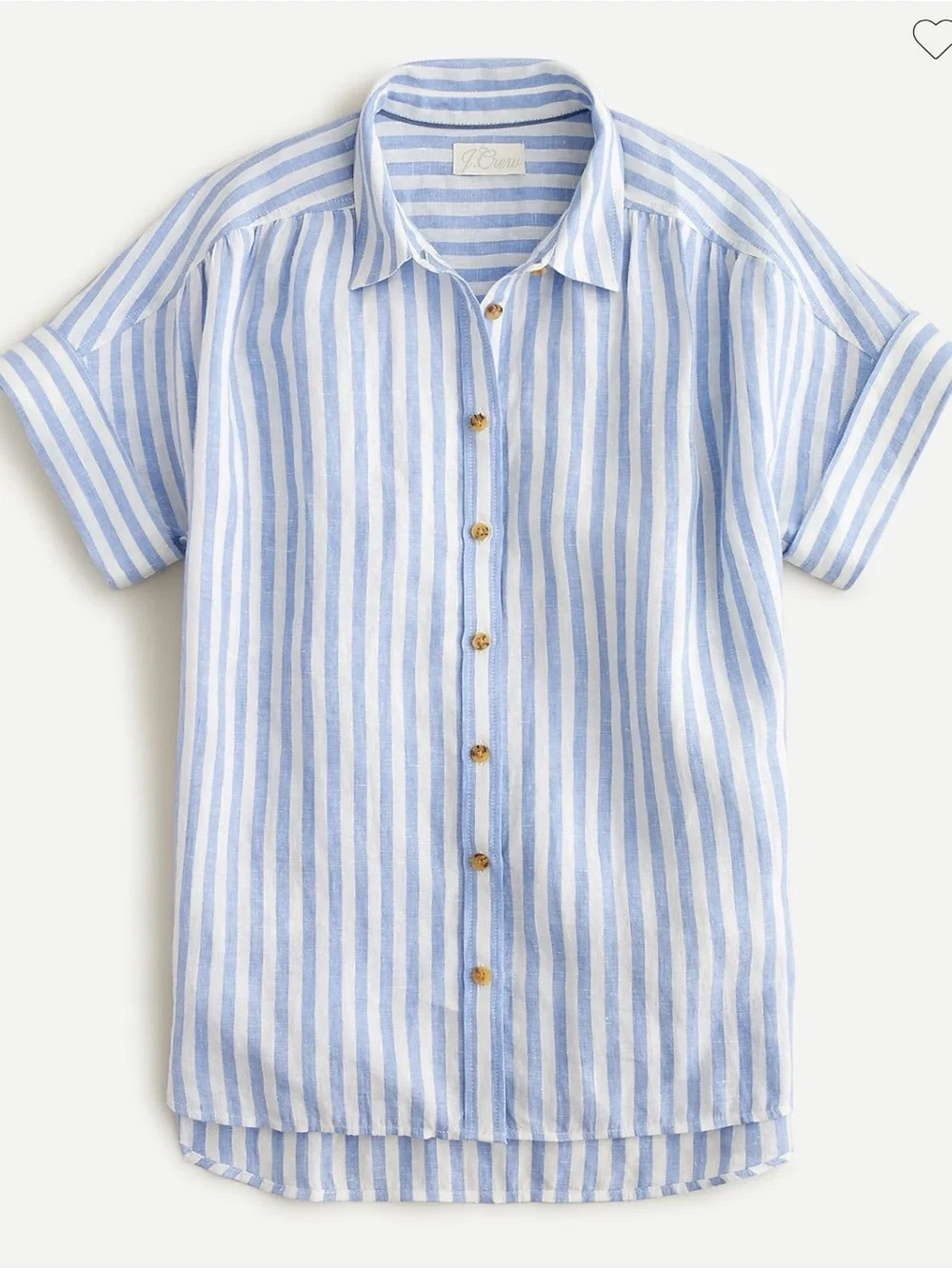 J. Crew Relaxed-fit short-sleeve Baird McNutt Irish linen shirt in stripe - XS